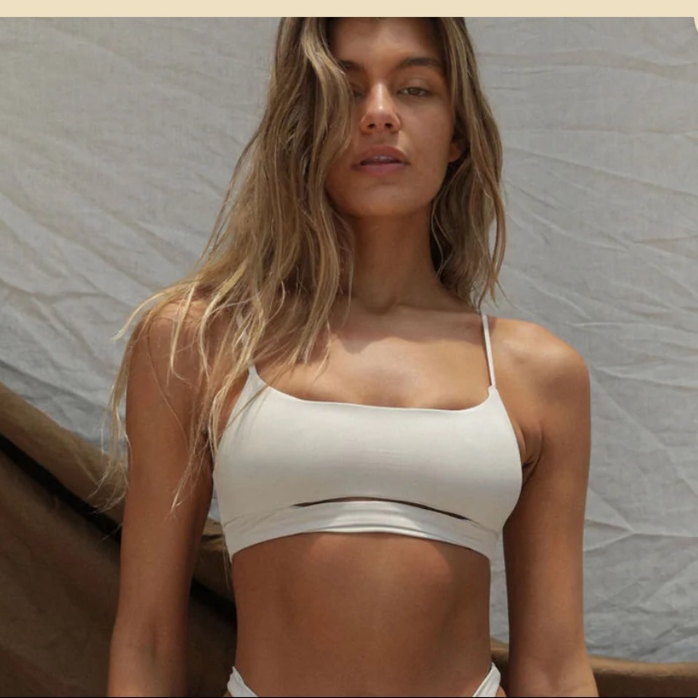 Toast Swim - Signature Cut Out Top (Lunar Rock) in green
